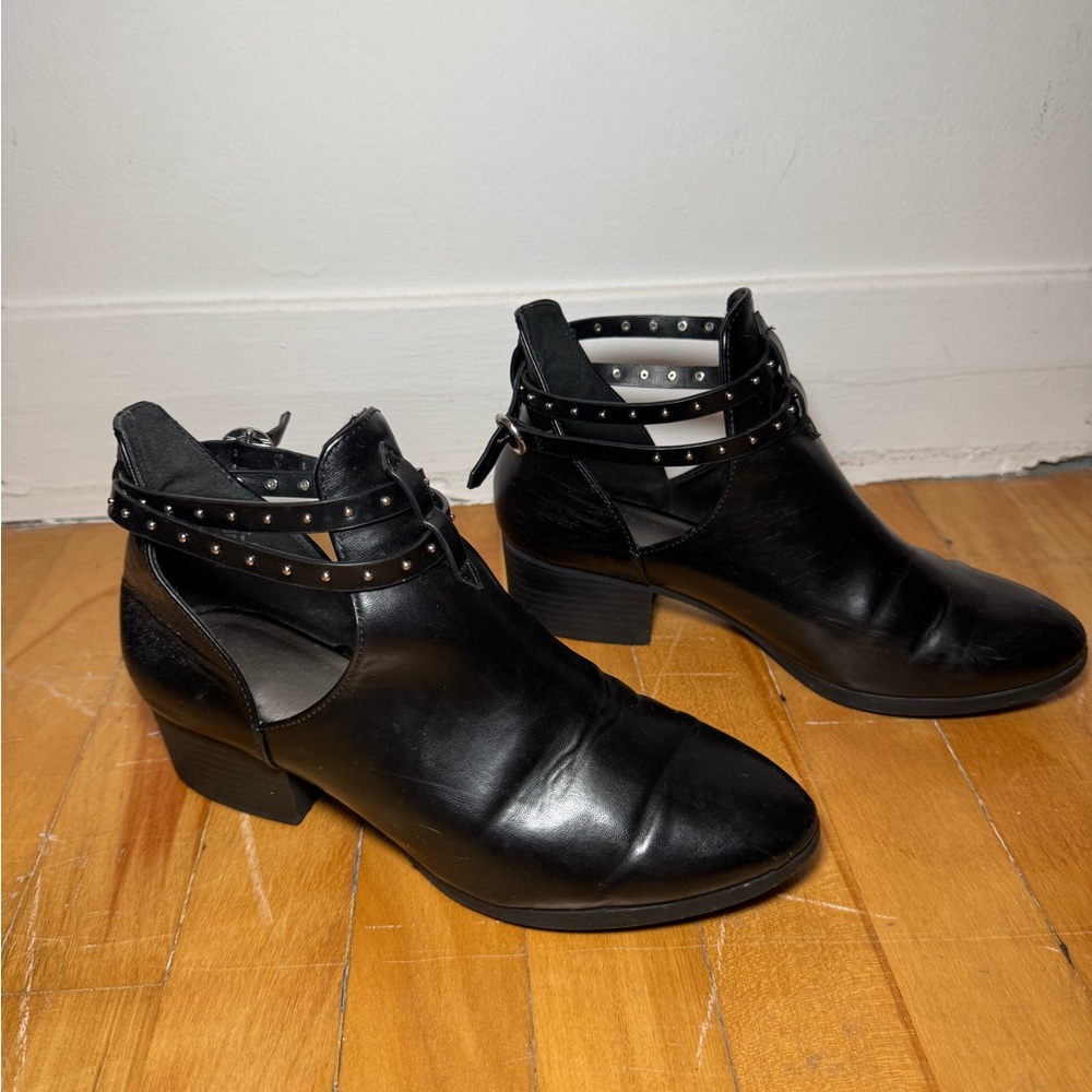 H&M Black Ankle Boots with Studded Straps